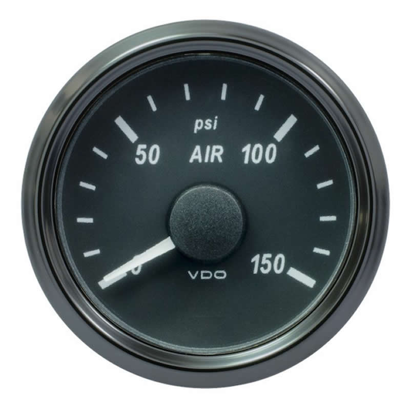 VDO SingleViu Air Pressure 150PSI Black 52mm